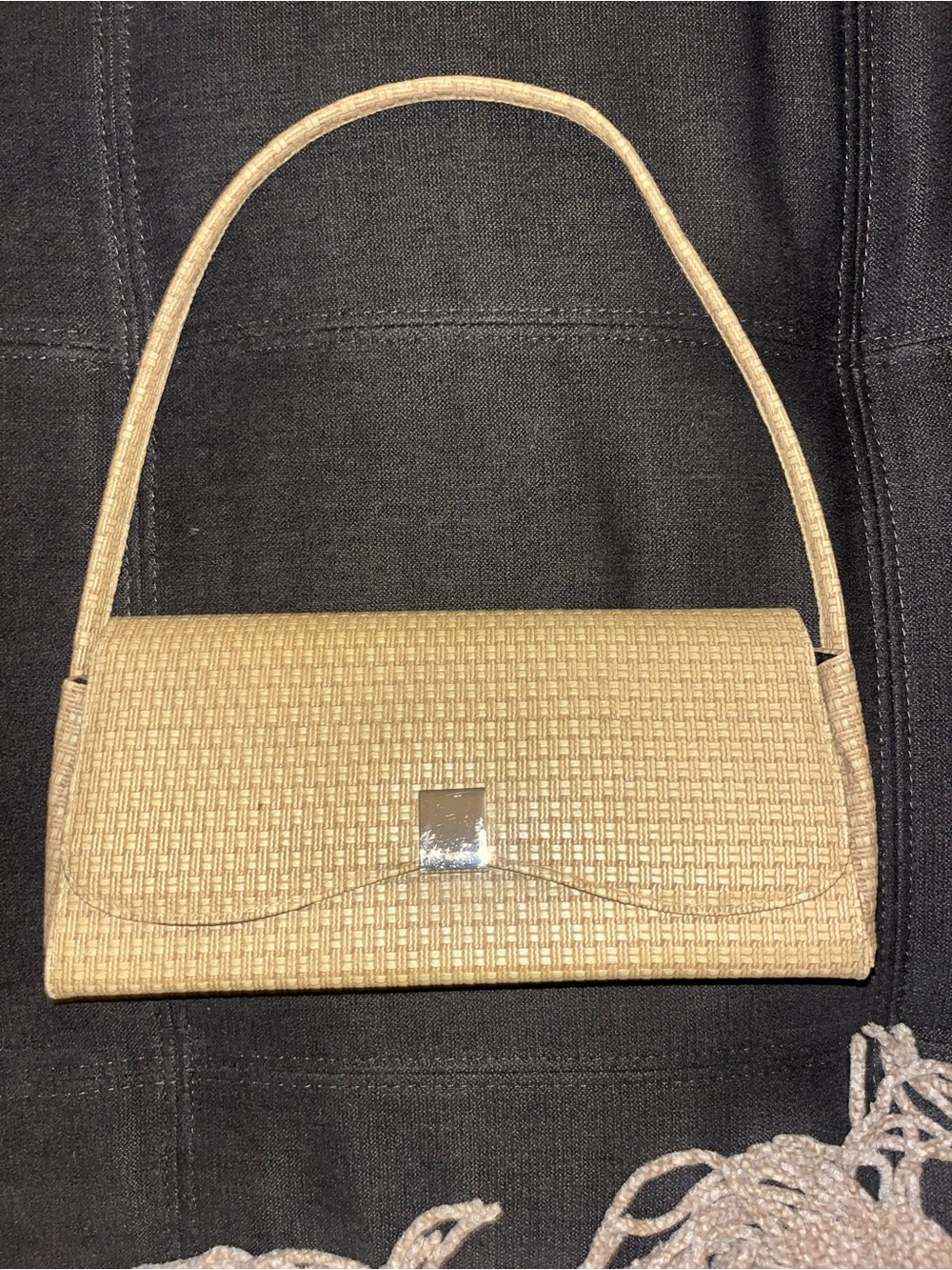 Woven Mini Shoulder Bag in Tan